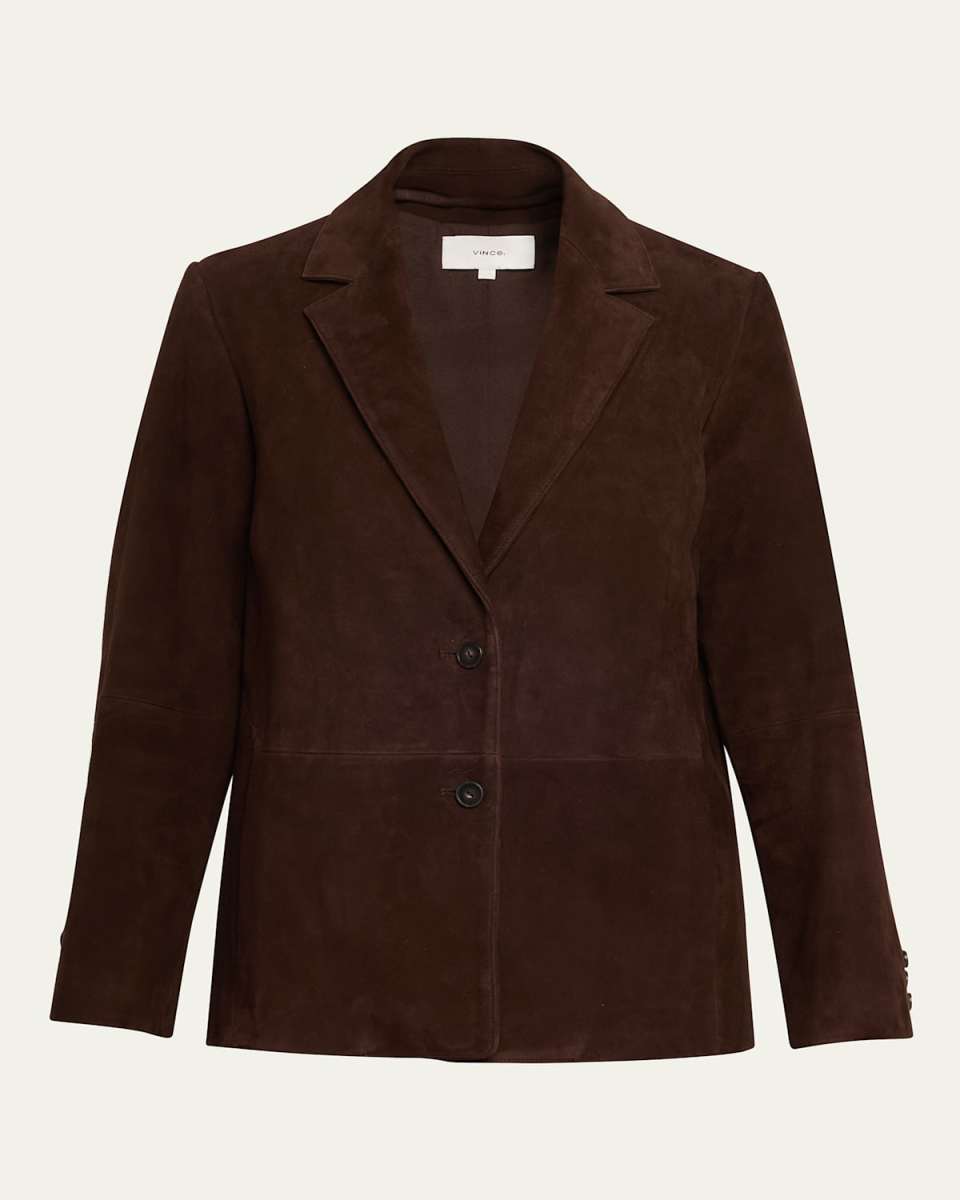 Single-Breasted Suede Blazer